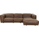 Beau Lucia Tobacco Leather Sofa Chaise, RAF